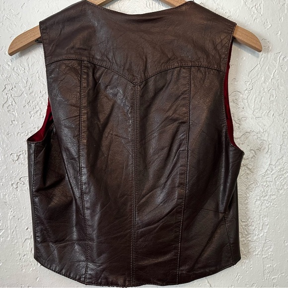 Vintage 70s Cutter Bill Western World leather vest size 10 - Picture 5 of 10